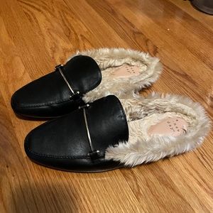 A new day slide mules with faux fur size 8